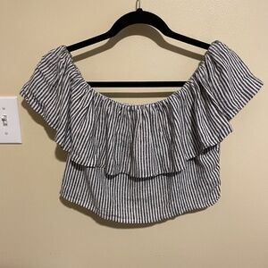 *NWT* A New Day Women's Medium Striped Linen Blouse